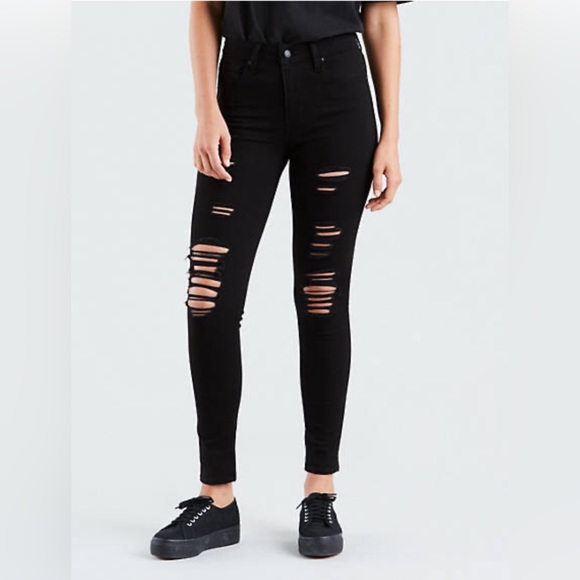 Levi’s 721 High Rise Skinny Distressed Jeans - US 30 - Picture 1 of 9